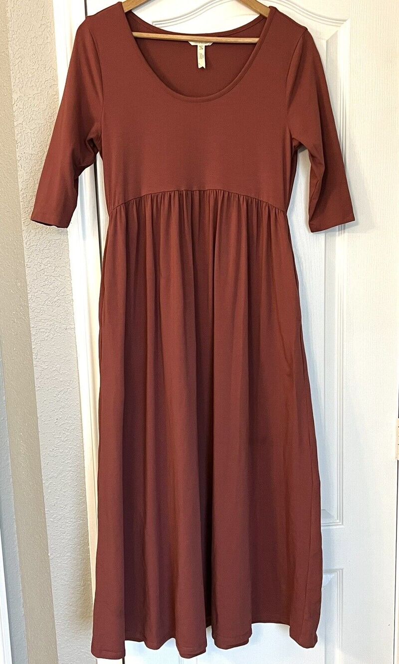 Matilda Jane Country Drive Maxi Dress Joanna Gaines Sz M Mauve Rose Pink